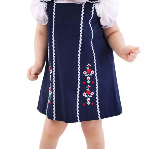 Kid's Donna Dress In Nantucket Navy