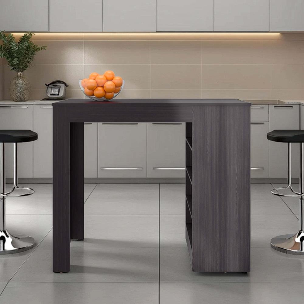 Modern Kitchen Storage Island with Wood Countertop