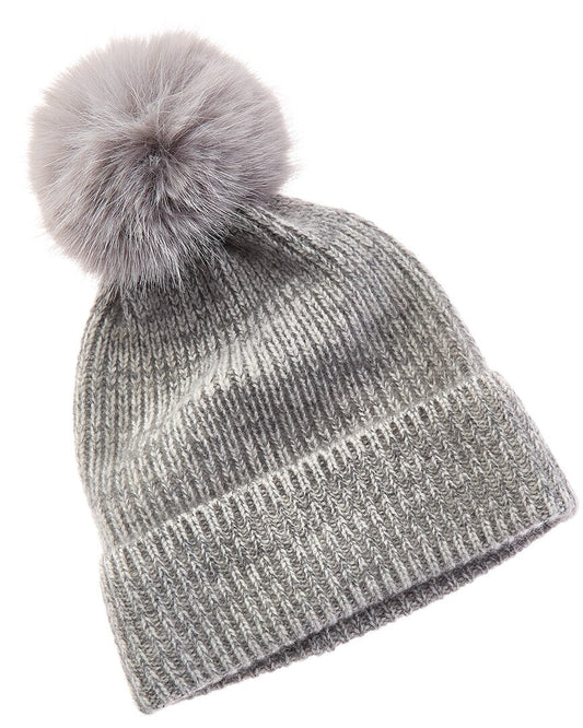 Amicale Cashmere Chunky Rib Marl Knit Cashmere Hat