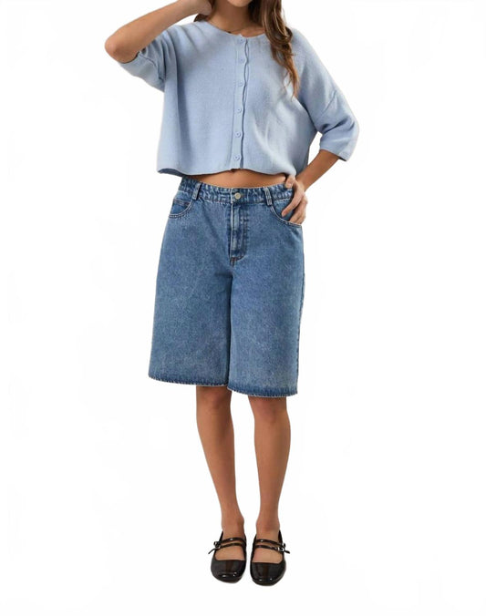 Bermuda Shorts In Washed Denim
