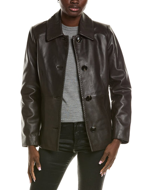 Anne Klein Missy Leather Jacket