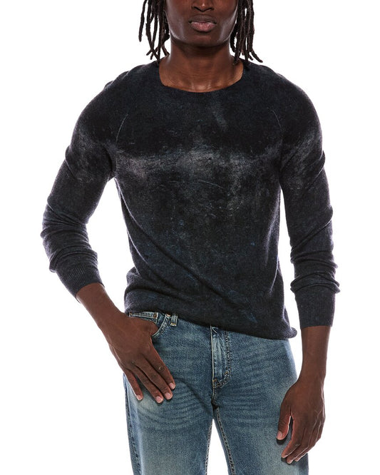 Autumn Cashmere Cement Print 100% Cashmere Crewneck Sweater