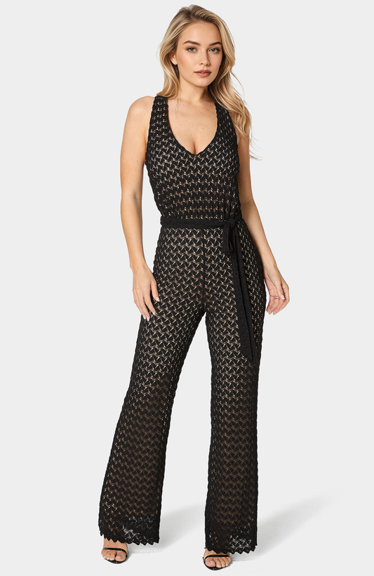 Bebe Women's Lace V-neck Jumpsuit