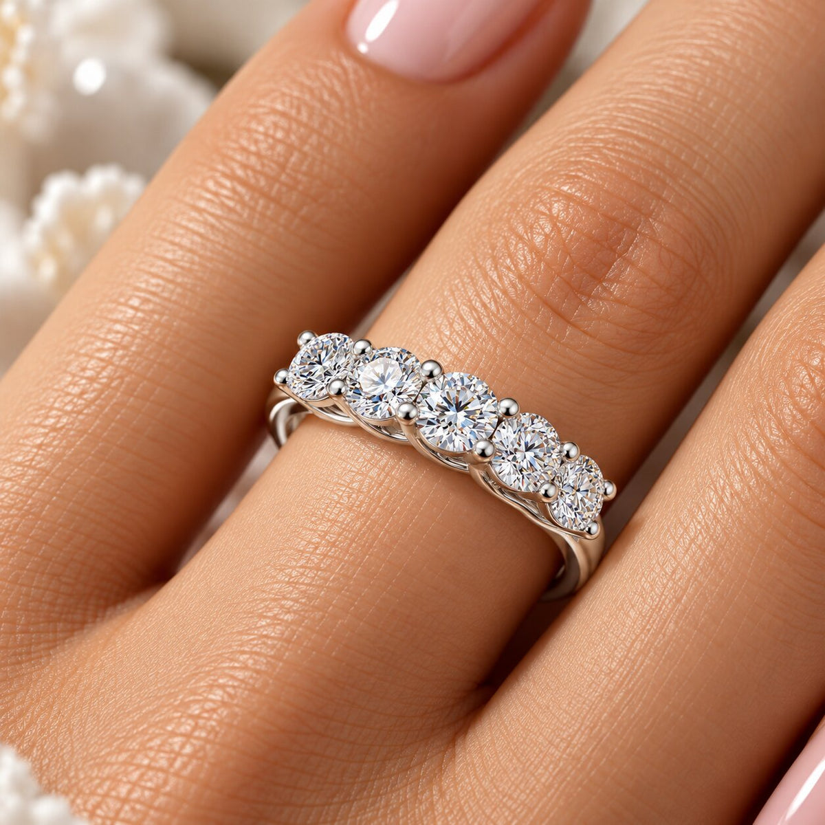 White Gold 1/2ct 14K Diamond Wedding Guard Ring Size Selectable