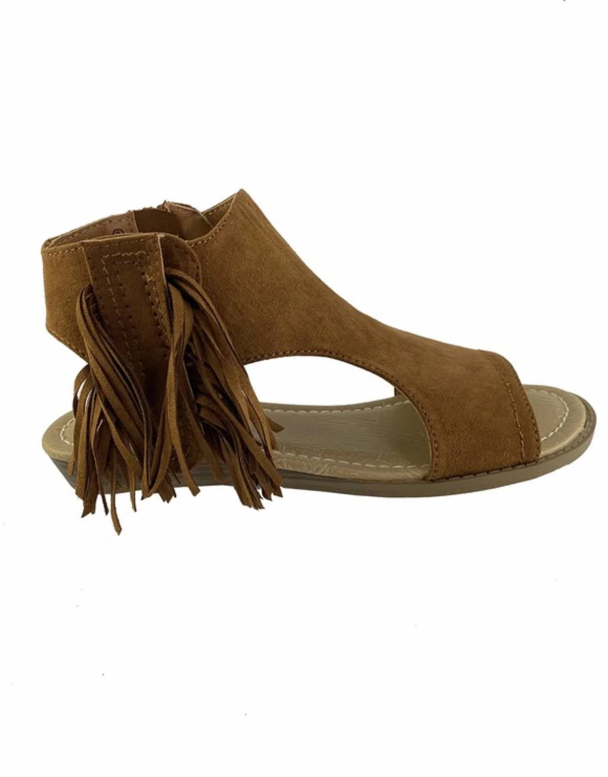 Women's Fringe Flat Sandals In Brown