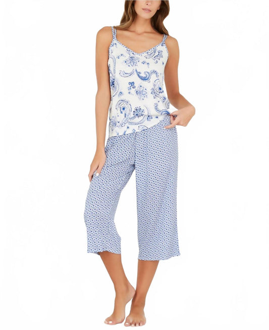 Anaya Knit Sleeveless Pajama Top In Blue