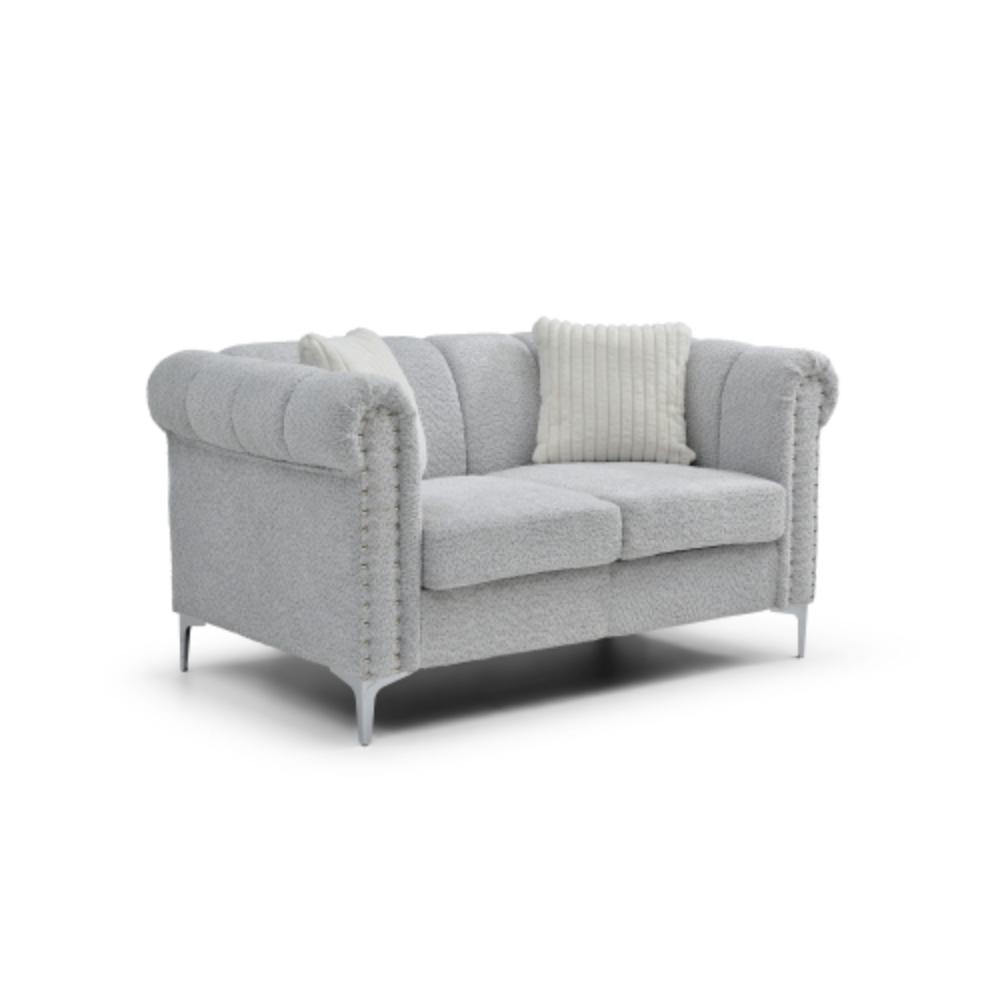 Elegant Loveseat with Metallic Leg Detailing
