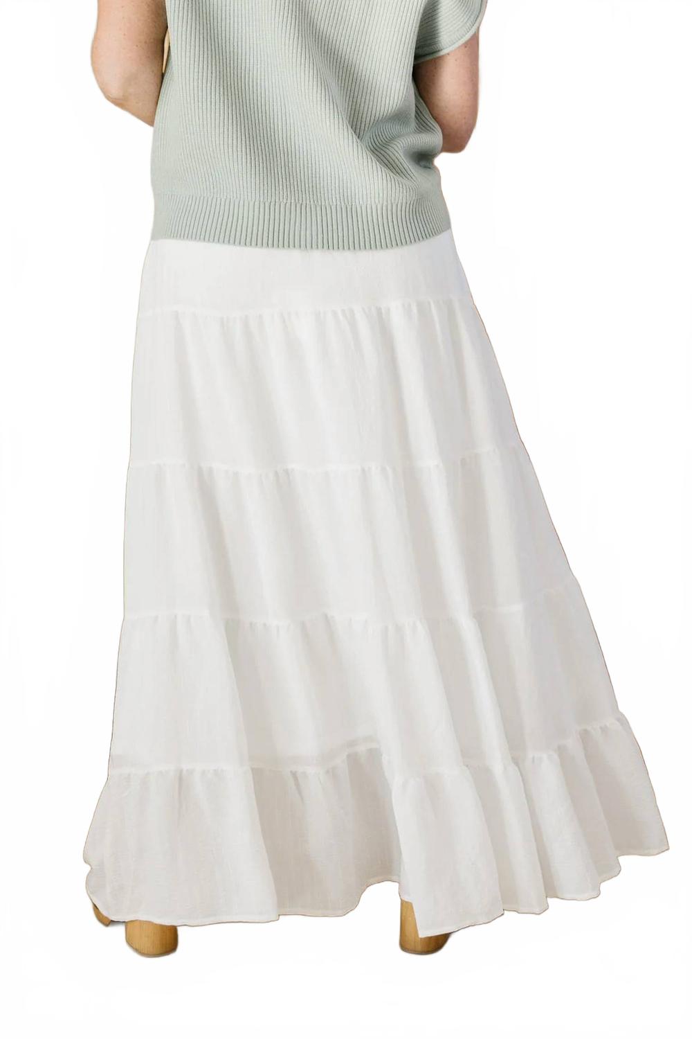 Ada Maxi Skirt - Plus In White