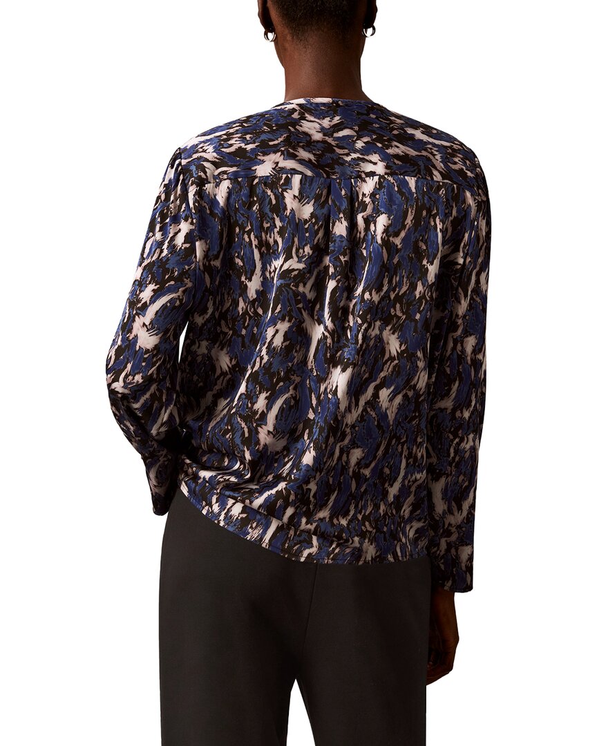 Calvin Klein Pleated Long Sleeve Blouse