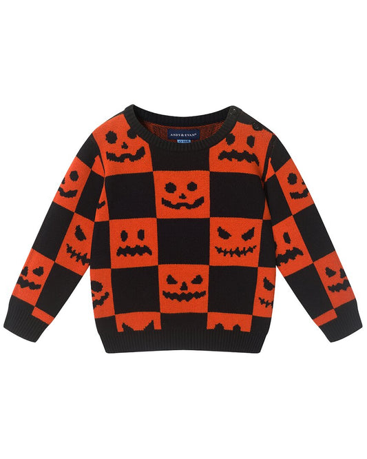 Andy & Evan Halloween Checkered Sweater Set