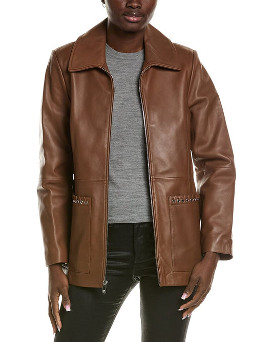 Anne Klein Missy Leather Jacket