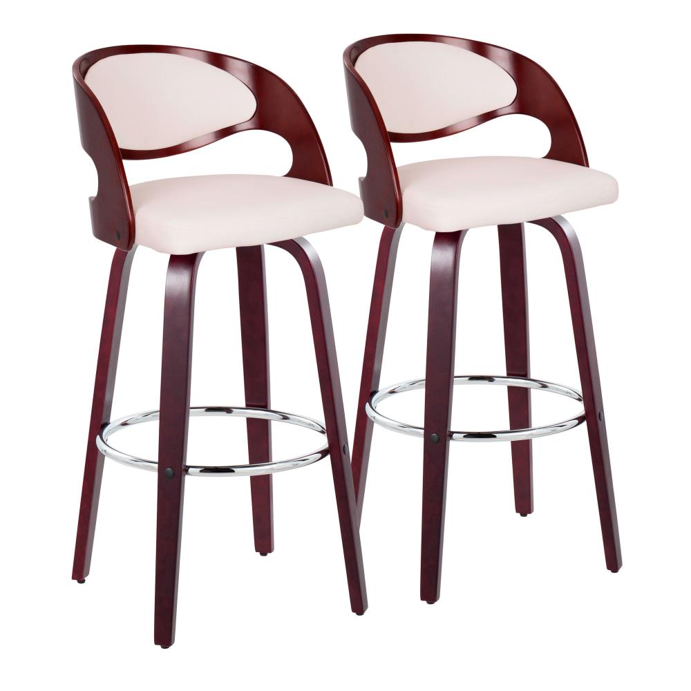 Mid-Century Bar Chairs with Upholstered Seats
