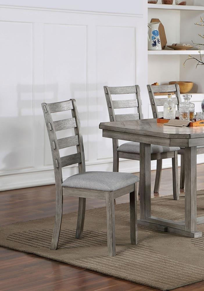 Set of 2 Contemporary Ladder Back Side Chairs