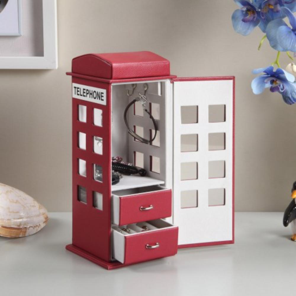 Telephone-Shaped Jewelry Box with Two Storage Drawers