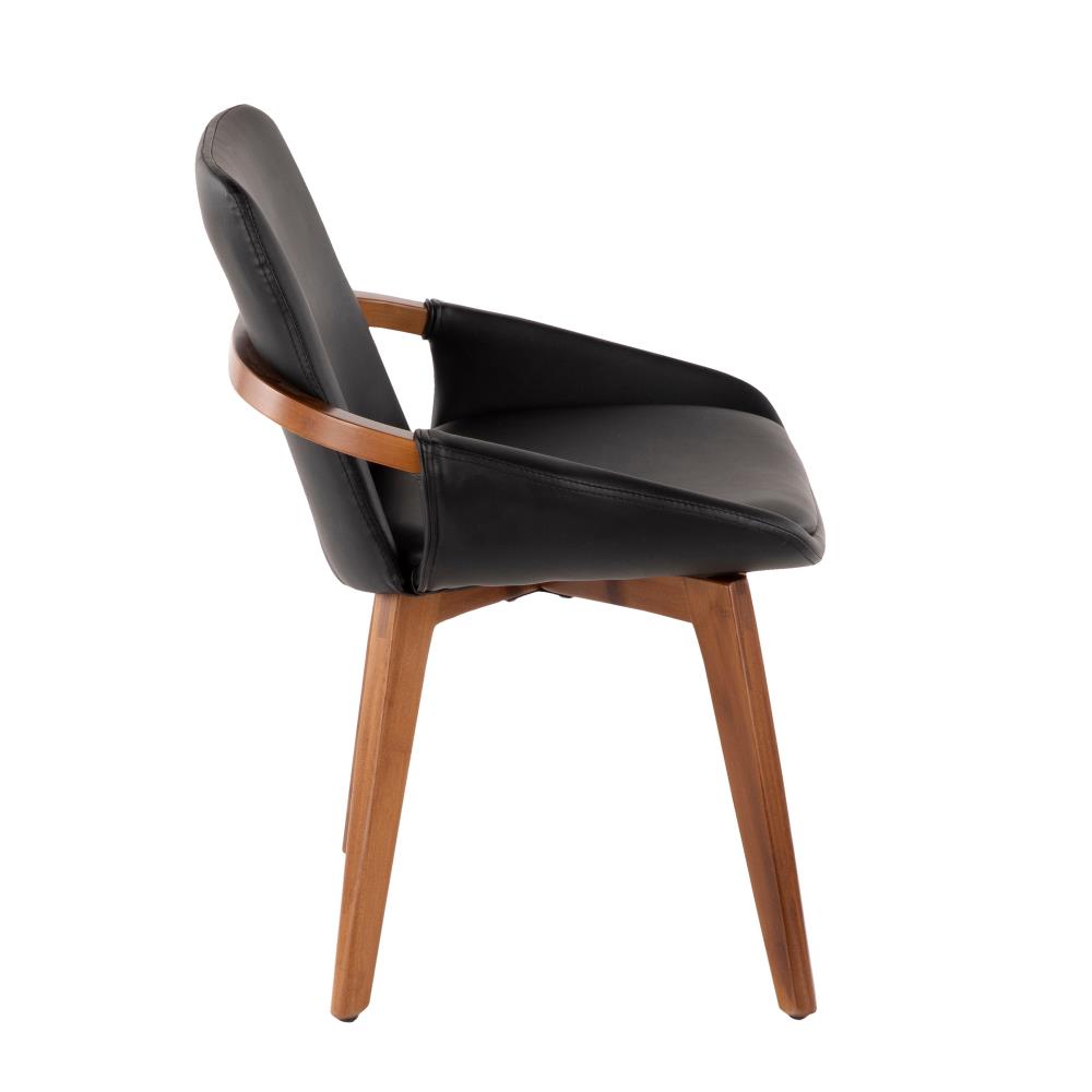 Modern Faux Leather Chair with Tapered Wood Legs