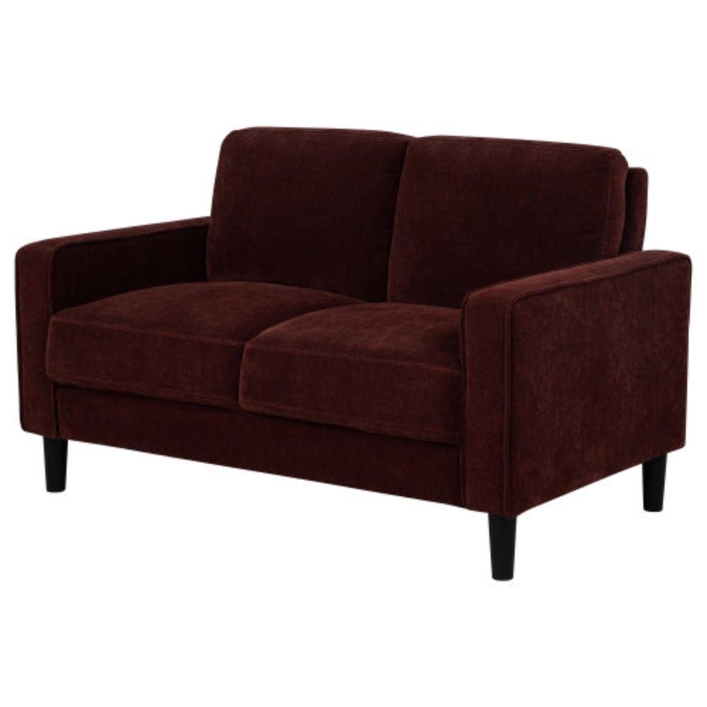 Modern Loveseat with Plush Fabric Upholstery