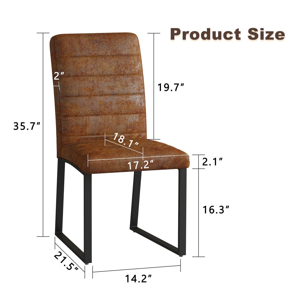 Four-Piece Heavy-Duty Upholstered Chair Set with Iron Frames