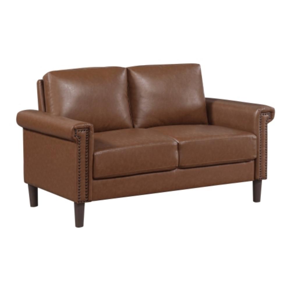 Classic Living Room Loveseat with Upholstered Seating and Decorative Nailhead Trim