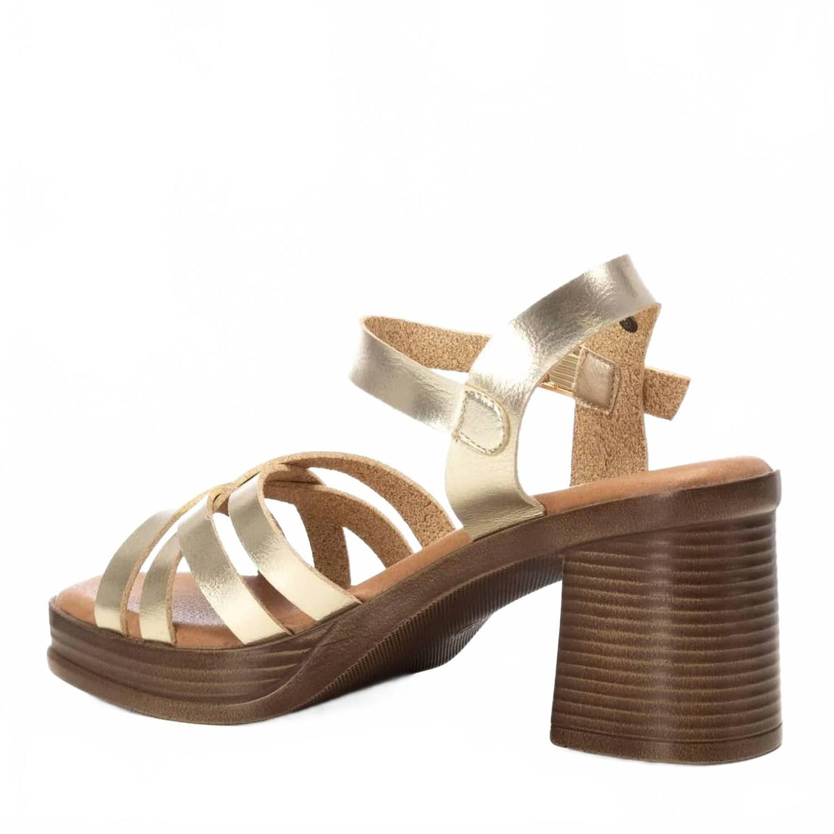 Women's Casual Heeled Sandals In Gold