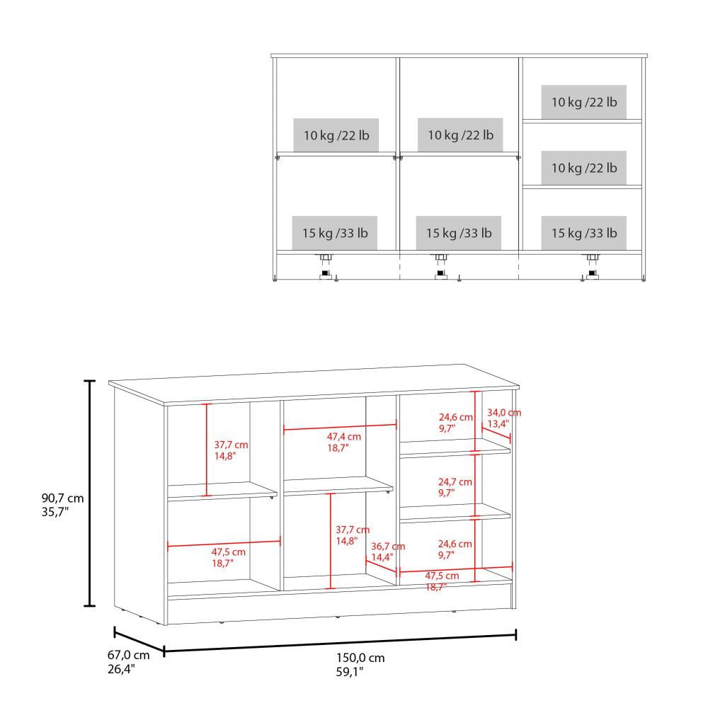 Modern Kitchen Storage Island with Multiple Shelves and Cabinet Space