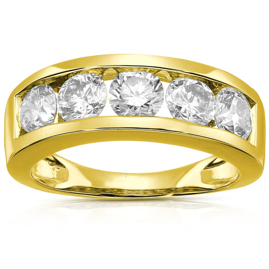 3 cttw Lab Grown Diamond Wedding Band in 14K Yellow Gold For Women