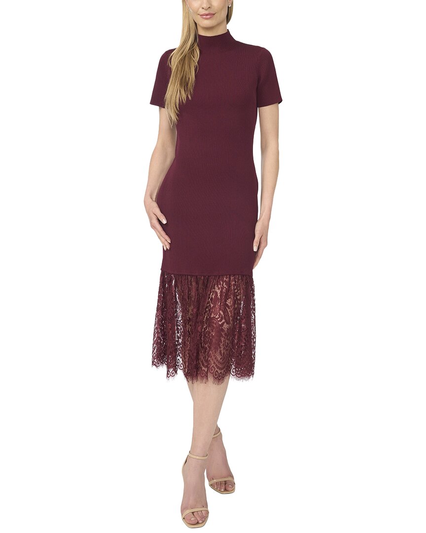 CeCe High Neck Knit Midi Dress
