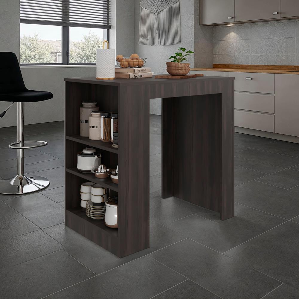 Modern Kitchen Storage Island with Spacious Top and Three Accessible Shelves