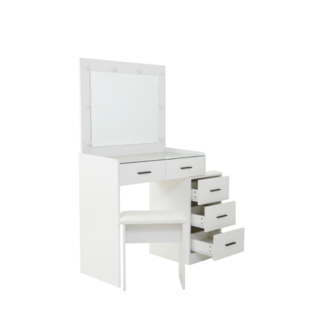 Contemporary Makeup Station with Multiple Drawers