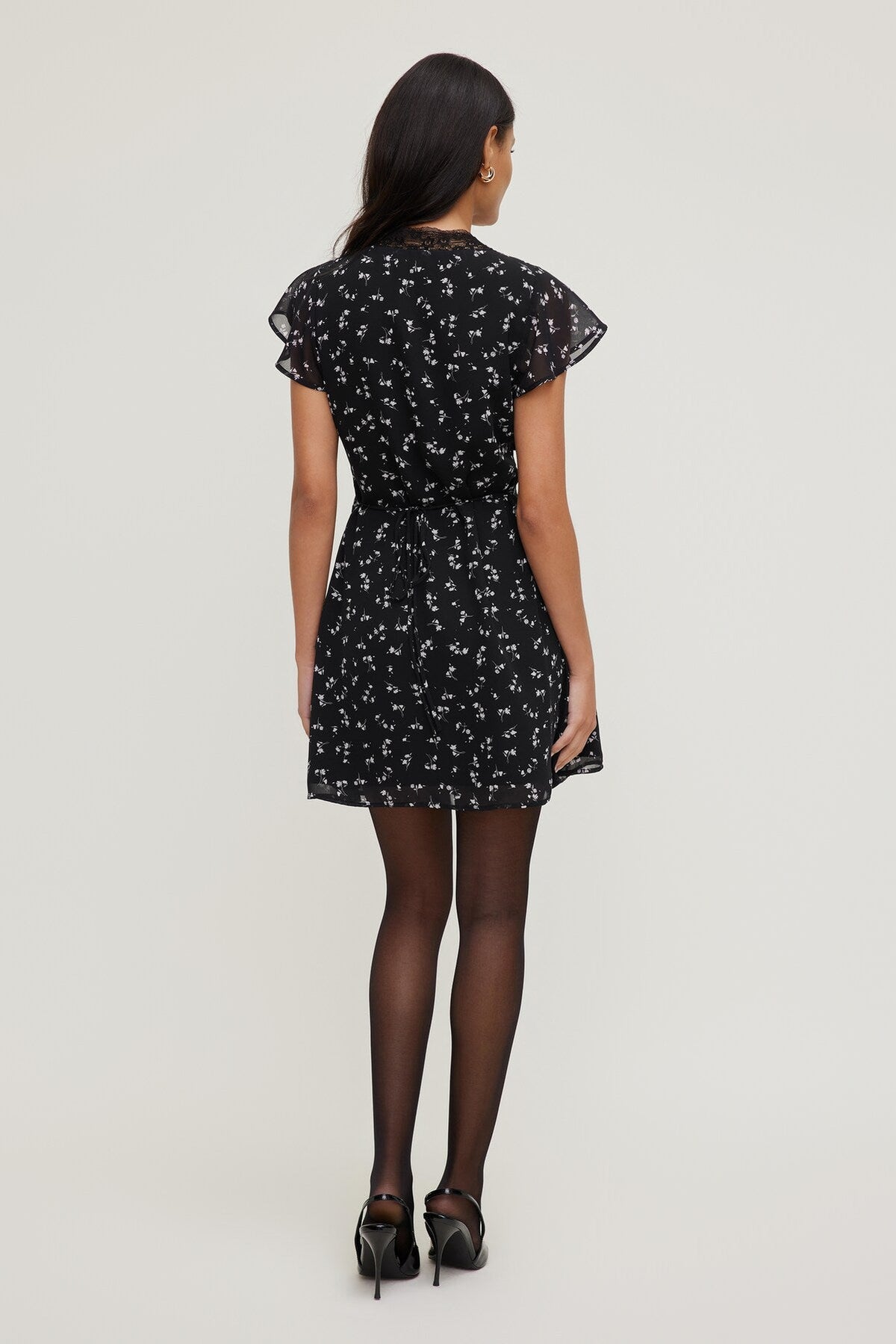 Lace Trim Mini Dress