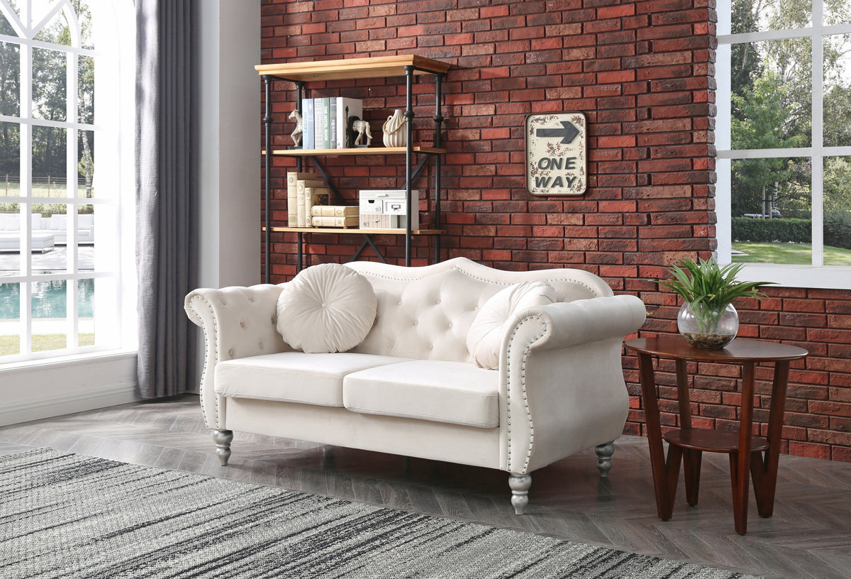 Nailhead Trim Upholstered Loveseat