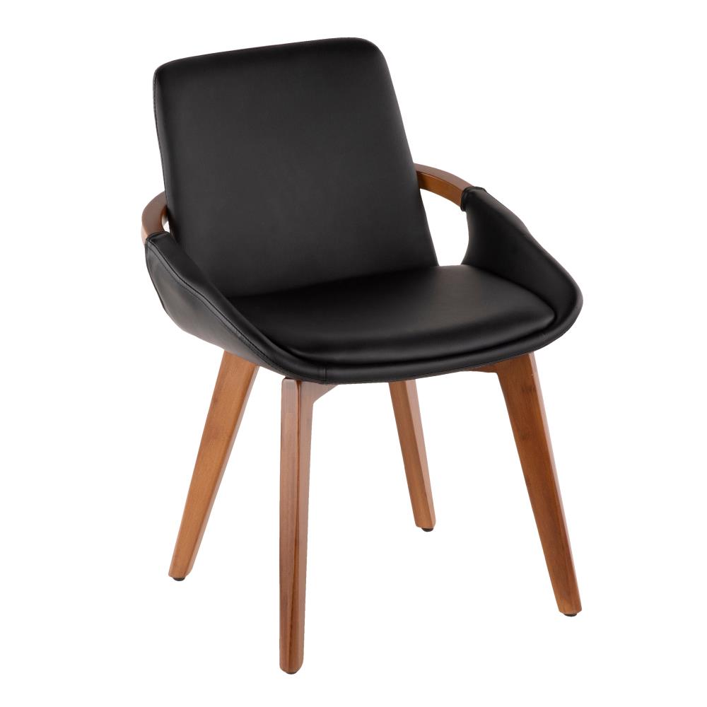 Modern Faux Leather Chair with Tapered Wood Legs