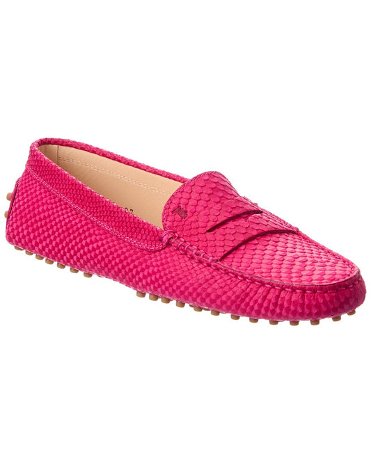 TOD’s Snake-Embossed Leather Loafer