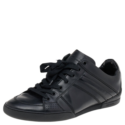 Dior Homme Black Patent and Leather Low Top Sneakers Size 39.5