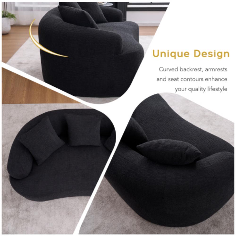 Modern Boneless Chenille Couch with Cozy Seating