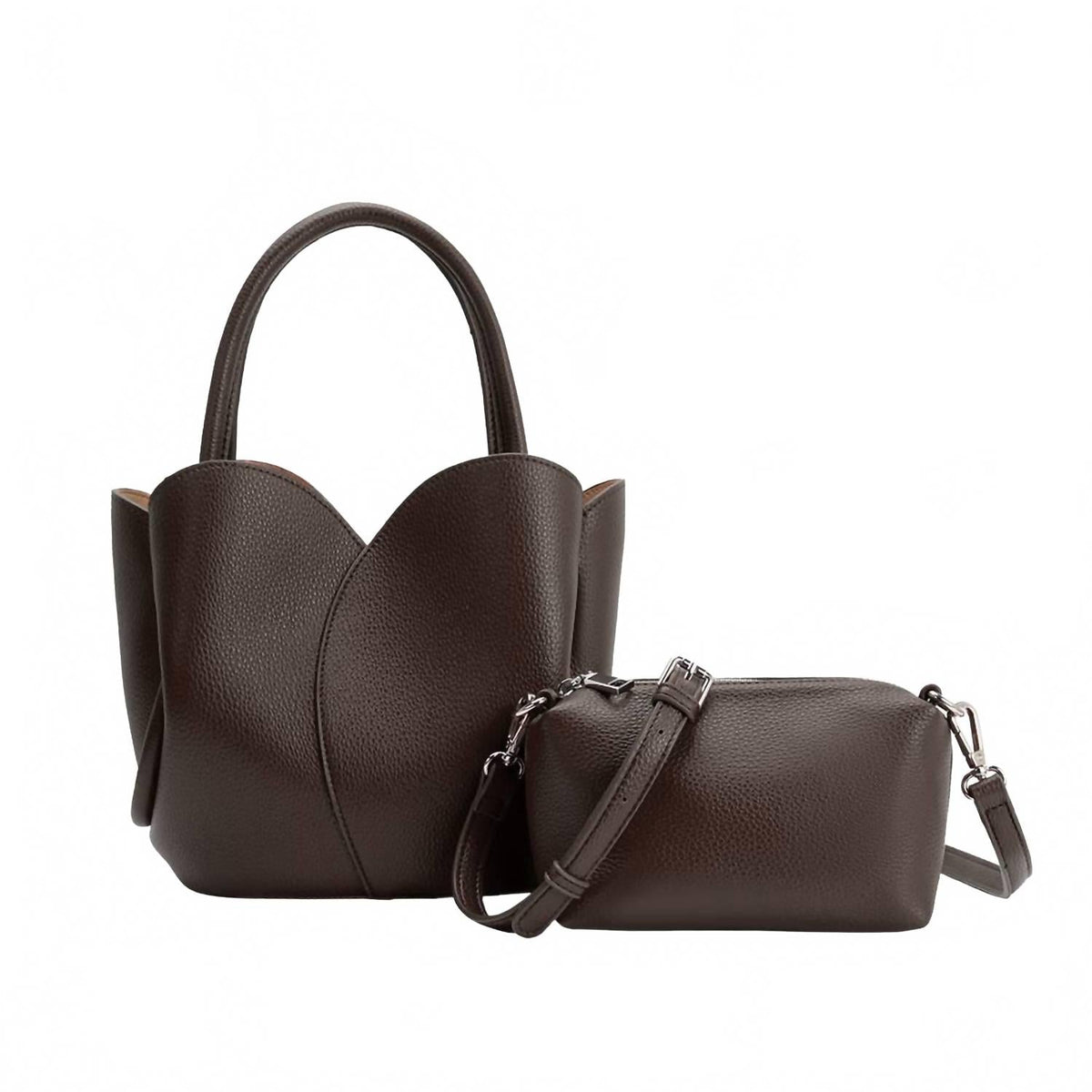 Women's Tulip Recycled Vegan Leather Top Handle Bag In Chocolate