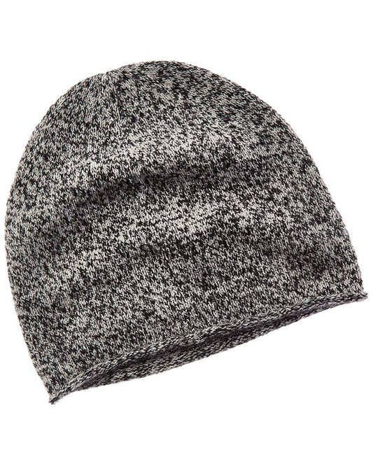 Amicale Cashmere Marled Jersey Rolled Edge Cashmere Beanie