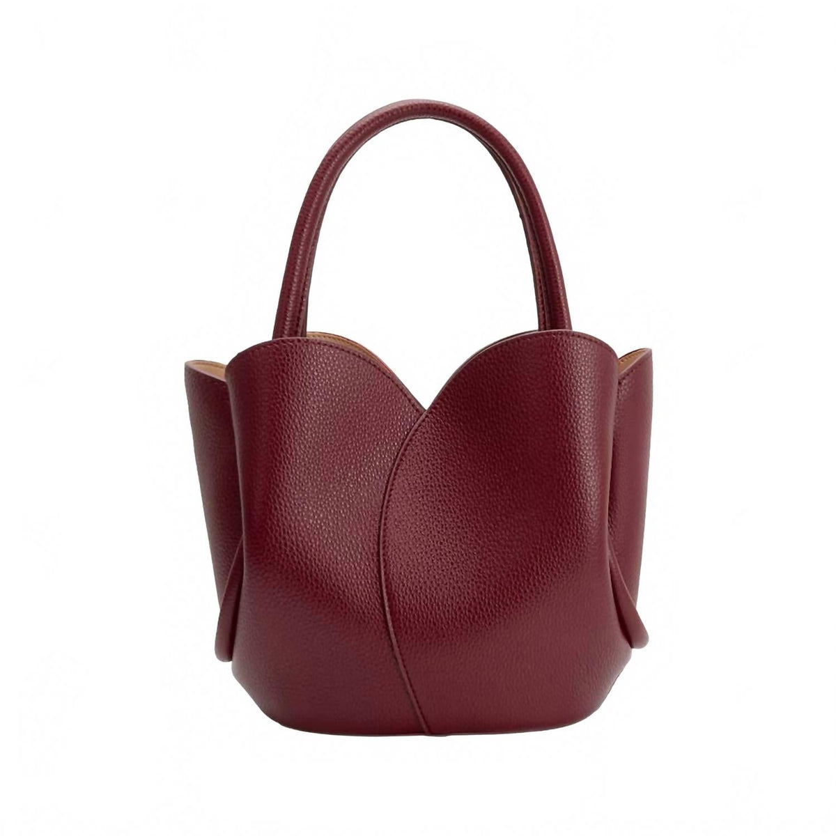 Women's Tulip Recycled Vegan Leather Top Handle Bag In Burgundy