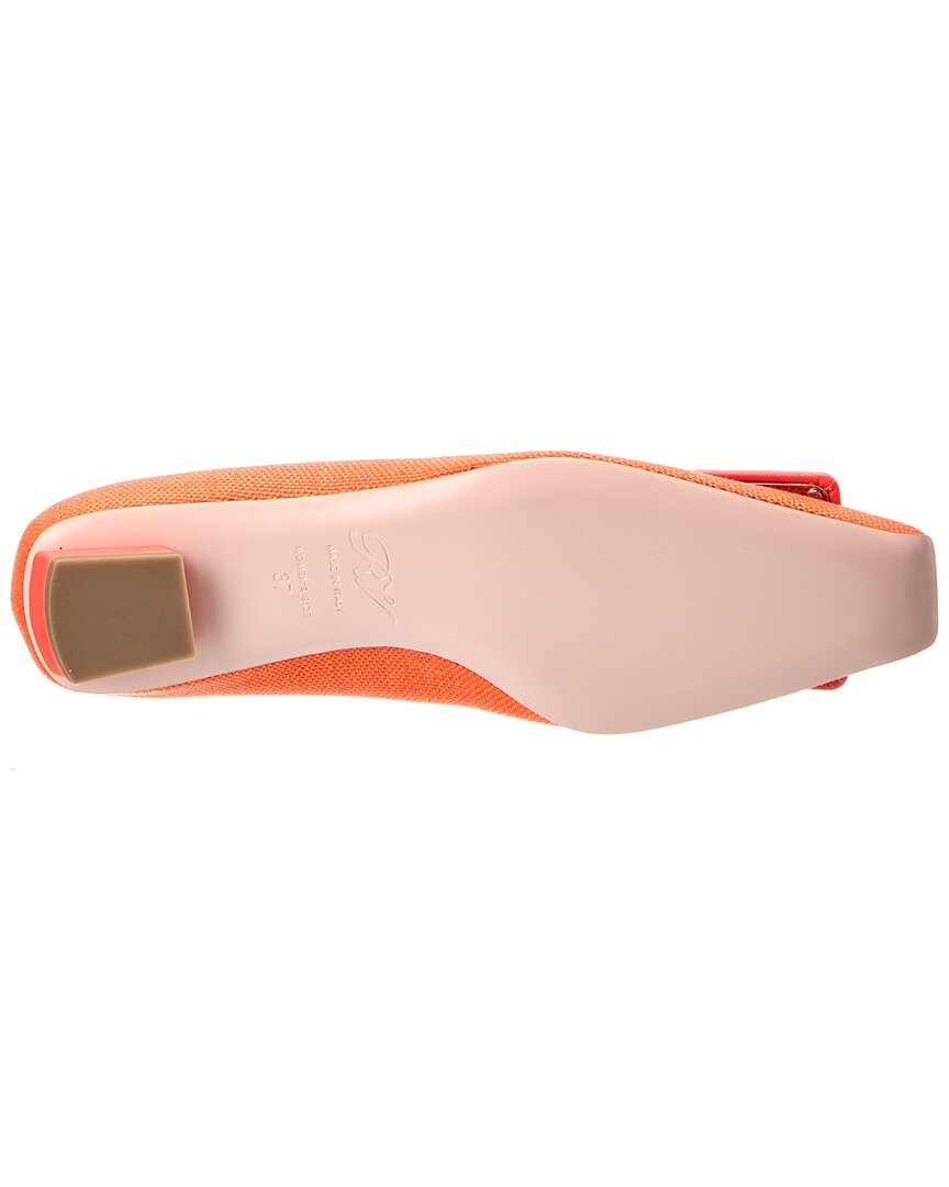 Roger Vivier Canvas & Leather Flat