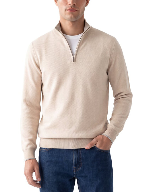 Forte Cashmere 100% Cashmere Mock Neck 1/4-Zip 100% Cashmere Sweater