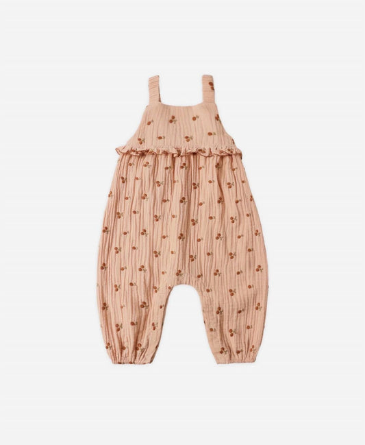 Girl's Kinsley Sleeveless Jumpsuit In Cherry Embroidery