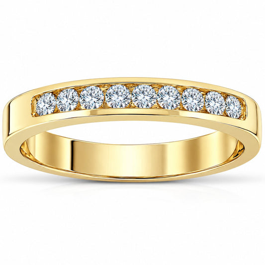 14k Yellow Gold 1/4ct Diamond Wedding Stackable Womens Ring Size Selectable