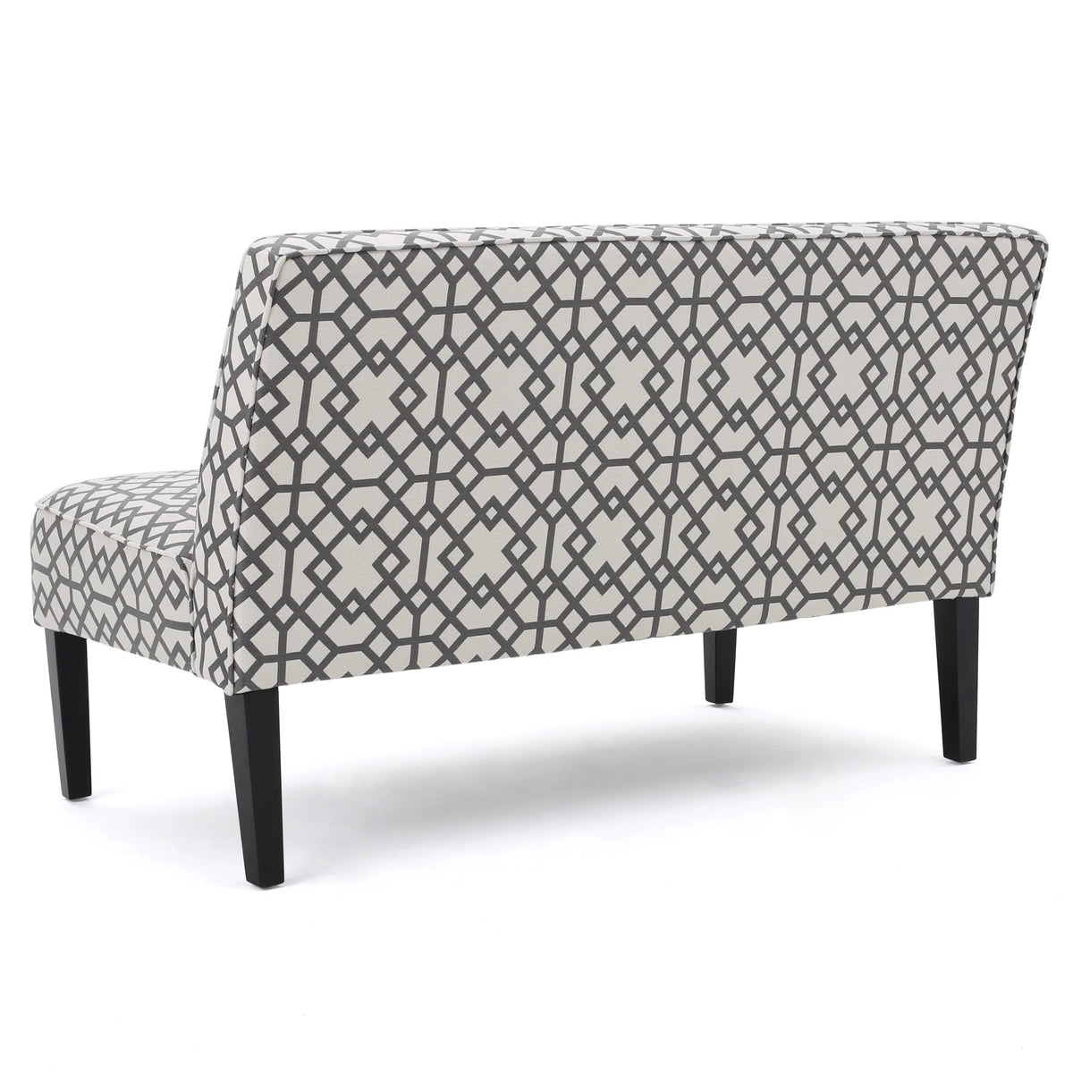 Elegant Two Seat Couch with Geometric Upholstery