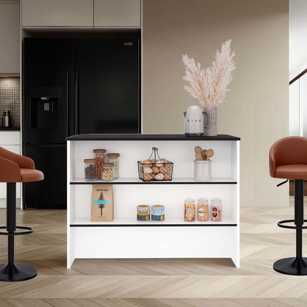 Freestanding Kitchen Island for Dining and Food Prep