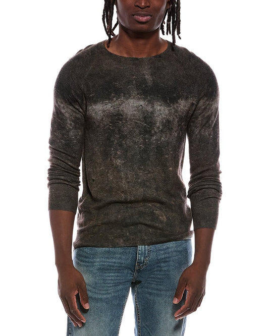 Autumn Cashmere Cement Print 100% Cashmere Crewneck Sweater