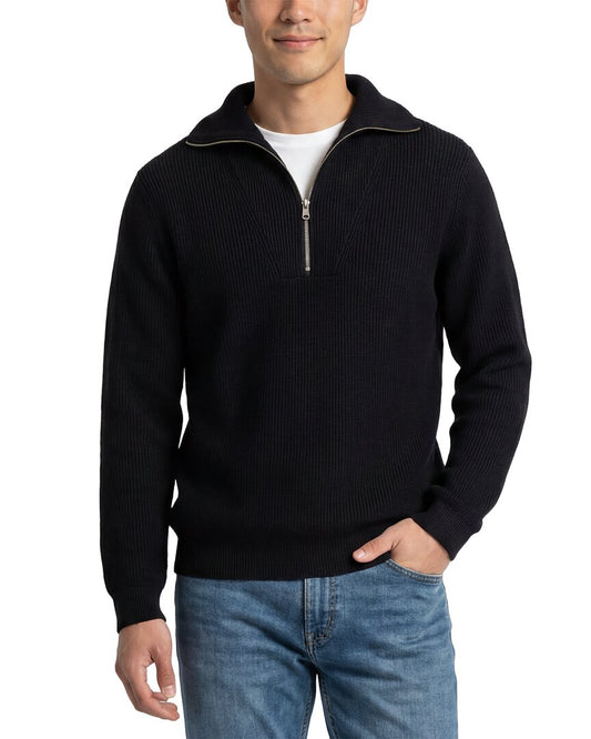 NAADAM Wool & Cashmere-Blend 1/4-Zip Mock Neck Sweater