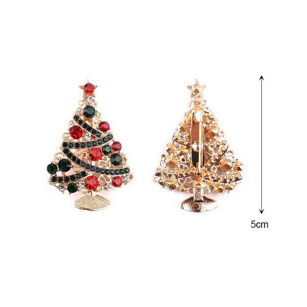 12PCS - Rhinestone Pave Christmas Bell Tree Reindeer Pin Brooches