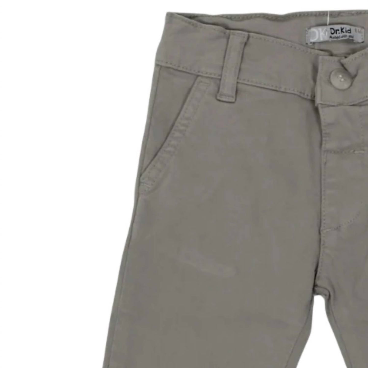 Boy's Pockets And Back Embroidery Pants In Light Grey