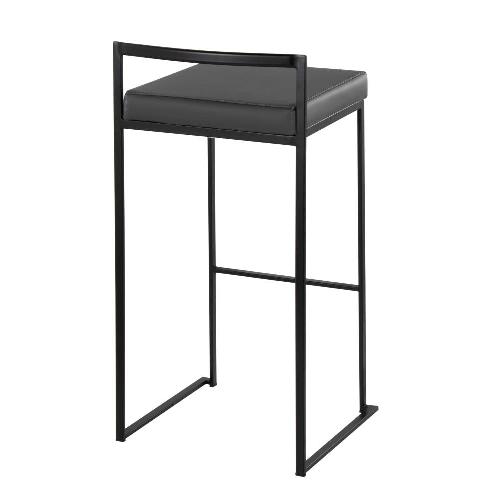Space-Efficient Stackable Barstools with Padded Upholstered Seating