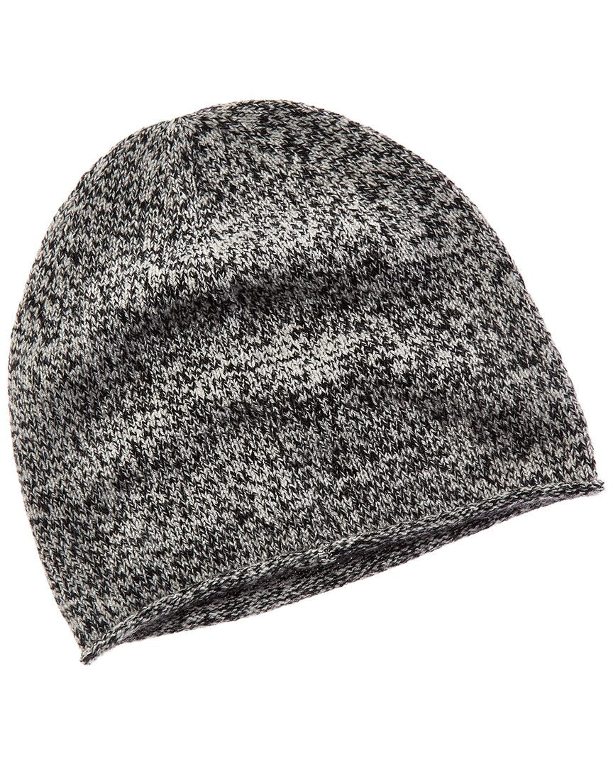 Amicale Cashmere Marled Jersey Rolled Edge Cashmere Beanie