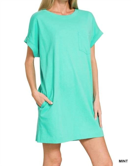 Everyday Pocket Dress In Mint Green